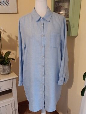 C&C California Linen Button-Down Dress Classic. Preppy. Beachy